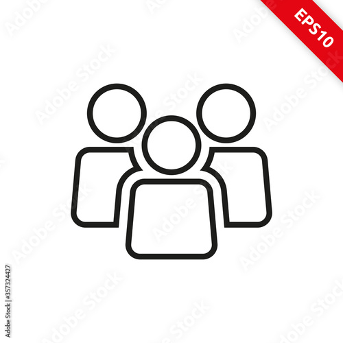 Vector illustration of people in line icon style