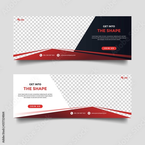 gym and fitness banner promotion template