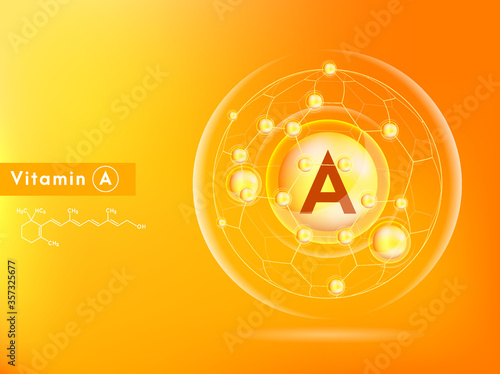 Vitamin A and collagen pink. Dietary supplement and healthy lifestyle. illustration vector EPS10.