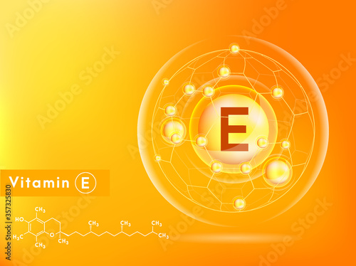 Vitamin E and collagen pink. Dietary supplement and healthy lifestyle. illustration vector EPS10.