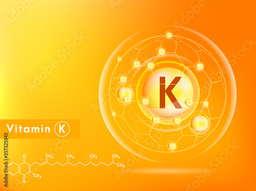 Vitamin K and collagen pink. Dietary supplement and healthy lifestyle. illustration vector EPS10.