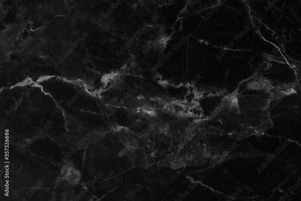 Fototapeta Black marble natural pattern for background, abstract natural marble black and white