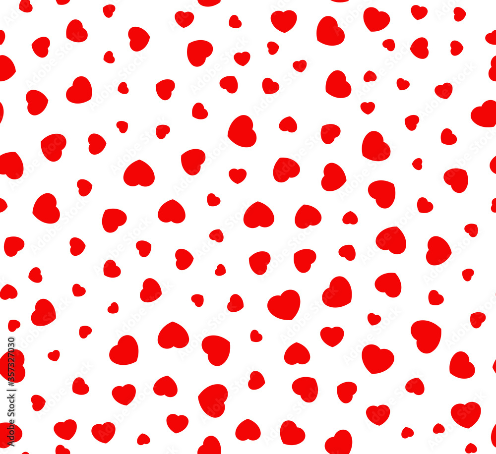 Red pink heart seamless pattern. Romantic limitless love background for wedding or valentine day. Flat cartoon cute sign Repeat ornament for paper wrap, fabri print wallpaper decor Vector illustration Red pink heart seamless pattern. Romantic limitless love background for wedding or valentine day. Flat cartoon cute sign Repeat ornament for paper wrap, fabri print wallpaper decor Vector illustration