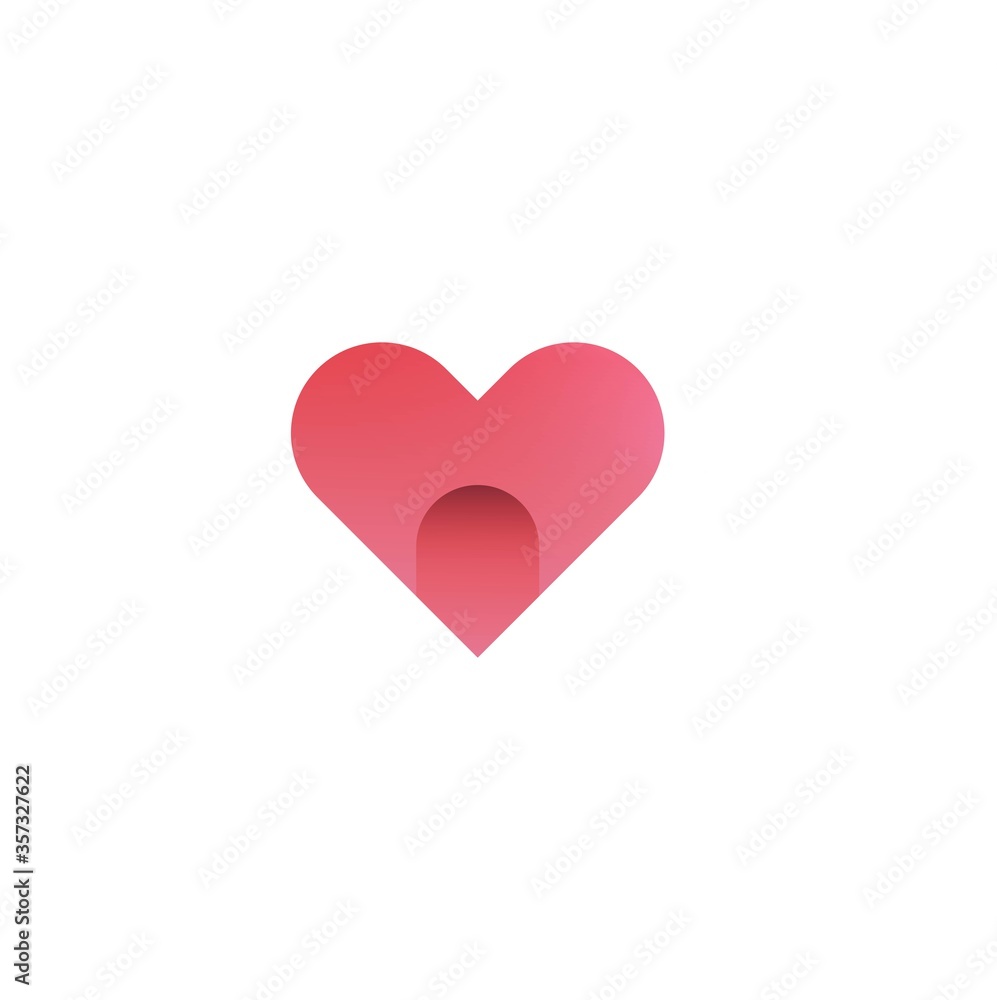 Love logo gradient simple elegant flat design Love logo gradient simple elegant flat design