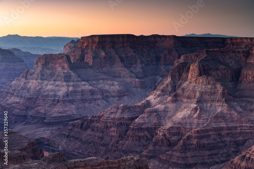 Grand Canyon national park after sunset Arizona