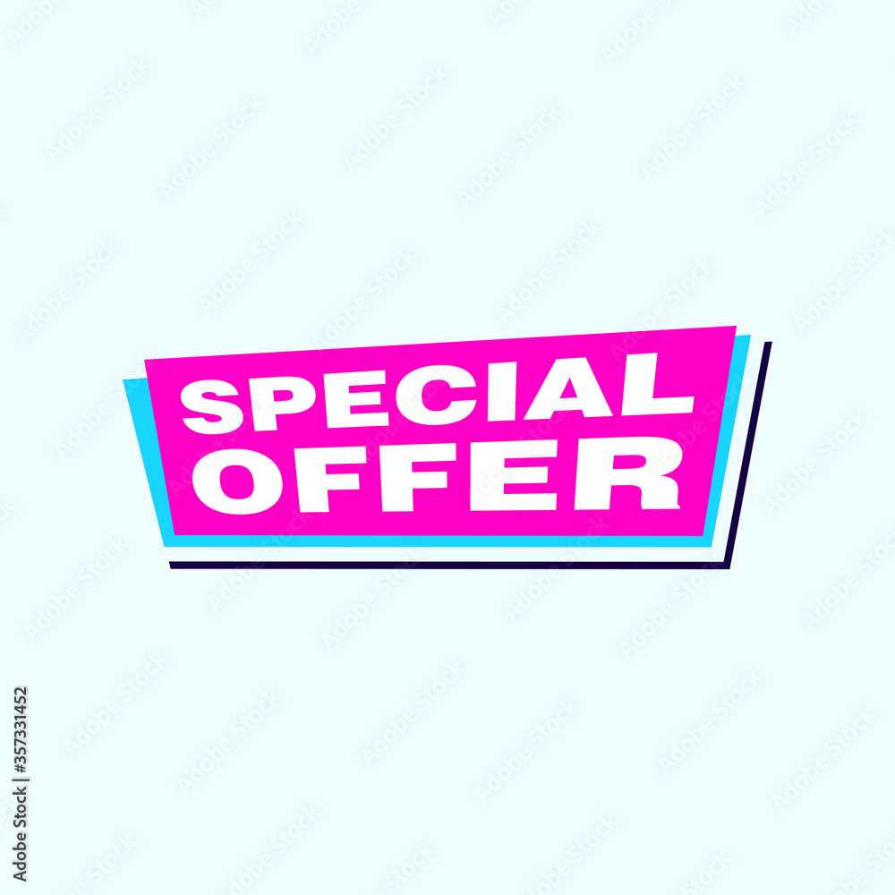 Special offer vector ribbon design template. Banner sale tag. Market special offer discount label Special offer vector ribbon design template. Banner sale tag. Market special offer discount label