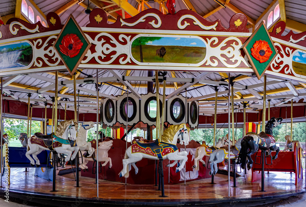 Carrousel in Guelph park without children
