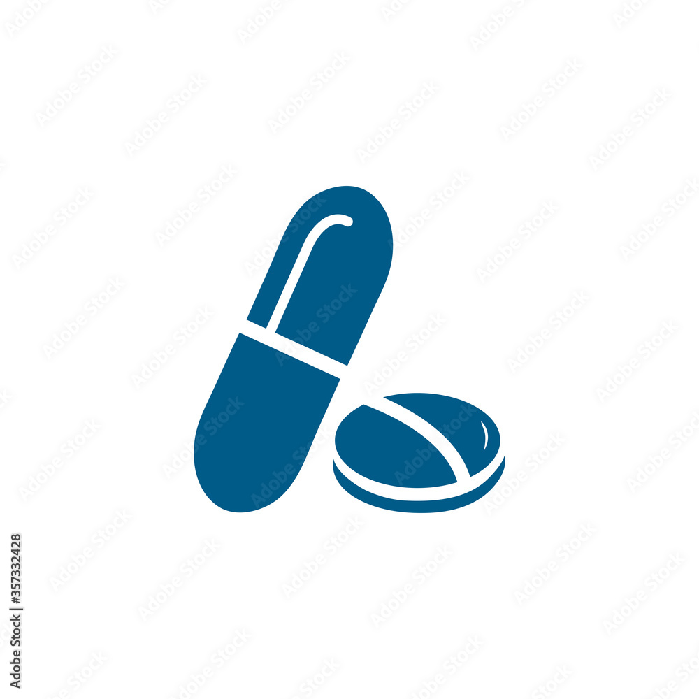 Medicine Blue Icon On White Background. Blue Flat Style Vector Illustration Medicine Blue Icon On White Background. Blue Flat Style Vector Illustration