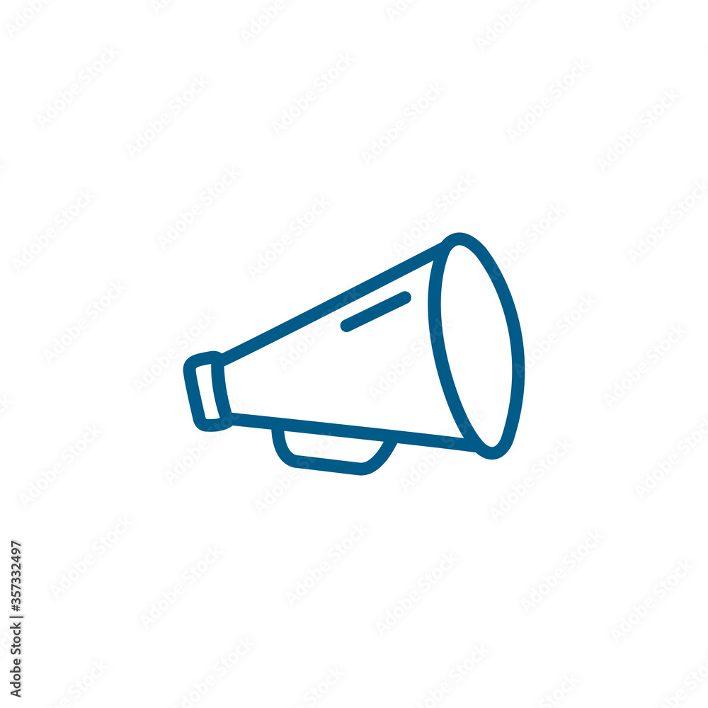 Megaphone Line Blue Icon On White Background. Blue Flat Style Vector Illustration Megaphone Line Blue Icon On White Background. Blue Flat Style Vector Illustration