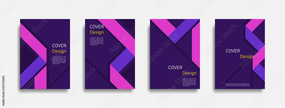 Abstract colorful geometric background set, graphic banner cover and advertising design layout template. Eps10 vector.