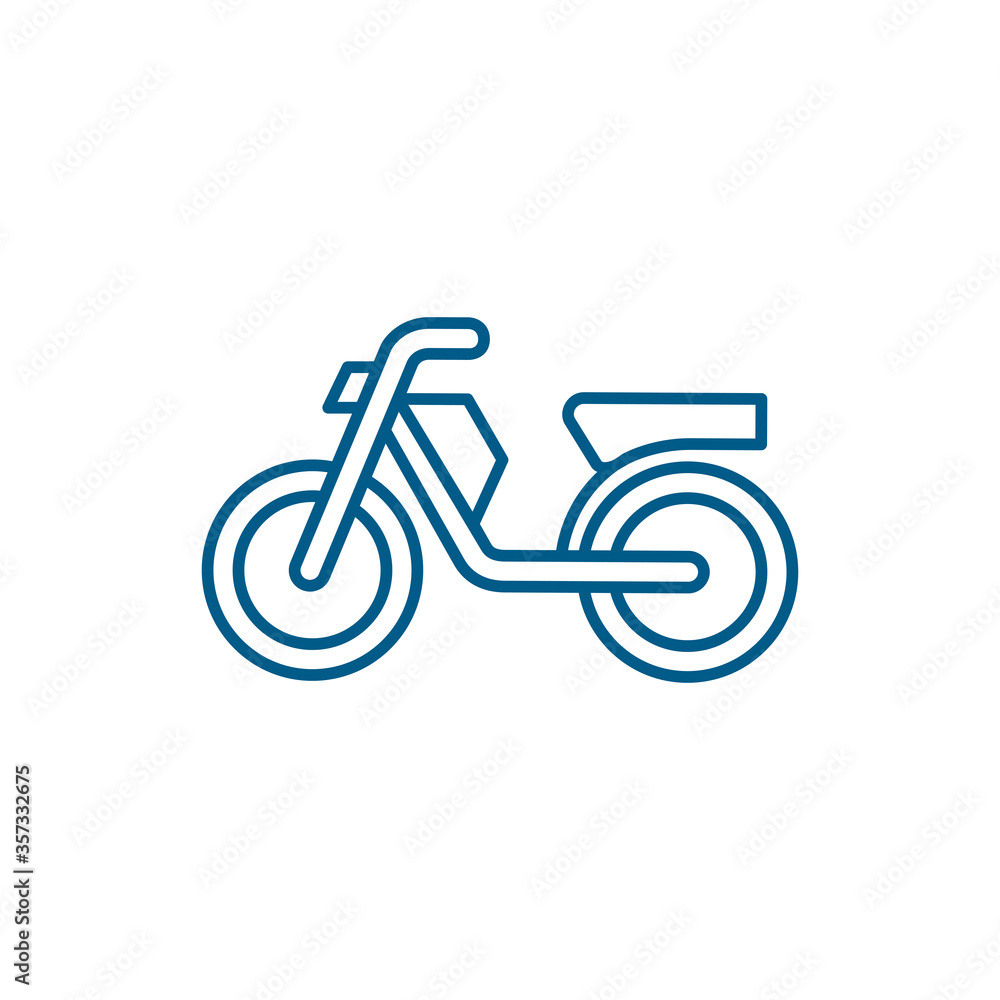Fototapeta premium Motorcycle Line Blue Icon On White Background. Blue Flat Style Vector Illustration