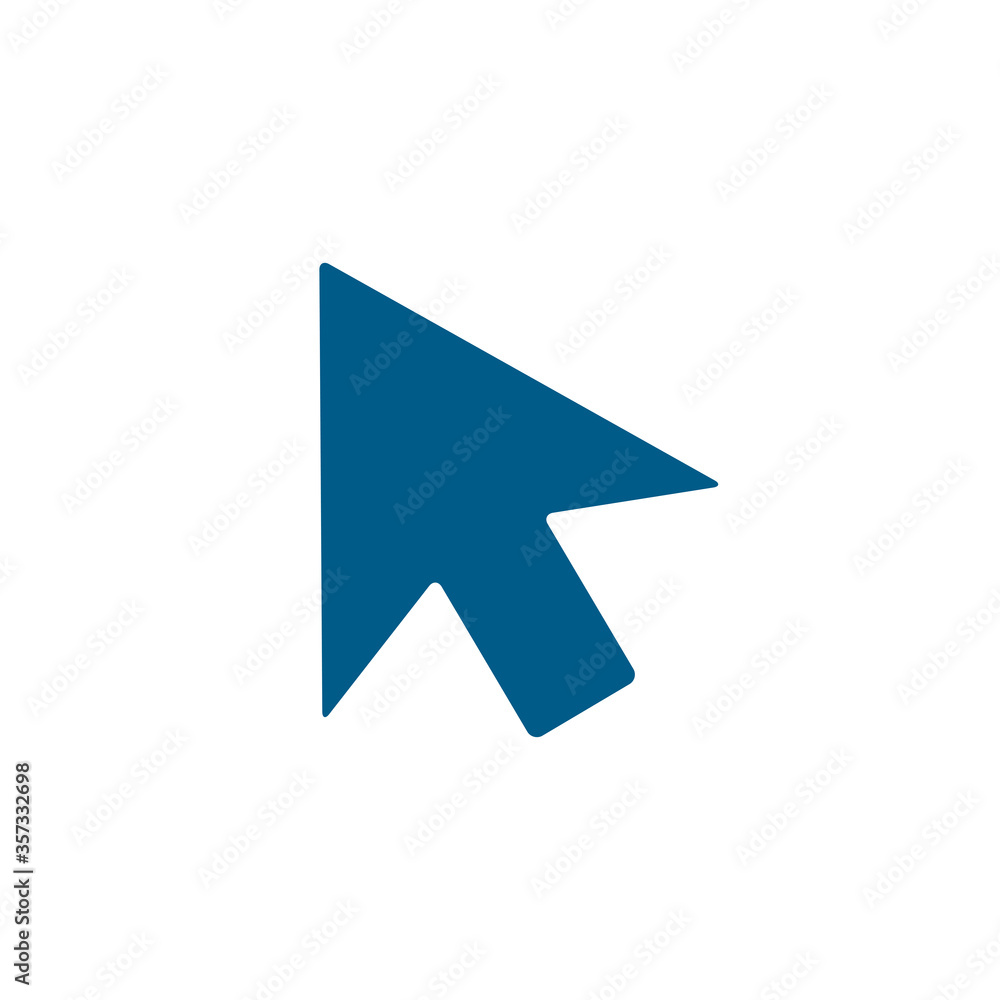 Mouse Cursor Blue Icon On White Background. Blue Flat Style Vector Illustration. Mouse Cursor Blue Icon On White Background. Blue Flat Style Vector Illustration.