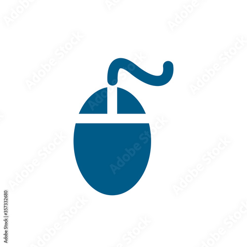 Mouse Blue Icon On White Background. Blue Flat Style Vector Illustration.