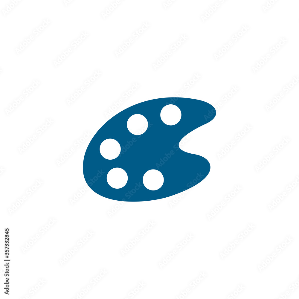 Painting Color Palette Blue Icon On White Background. Blue Flat Style Vector Illustration. Painting Color Palette Blue Icon On White Background. Blue Flat Style Vector Illustration.