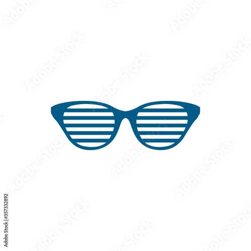 Party Glasses Blue Icon On White Background. Blue Flat Style Vector Illustration.