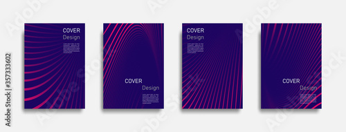 Abstract colorful line design background set, graphic banner cover and advertising design layout template. Eps10 vector.