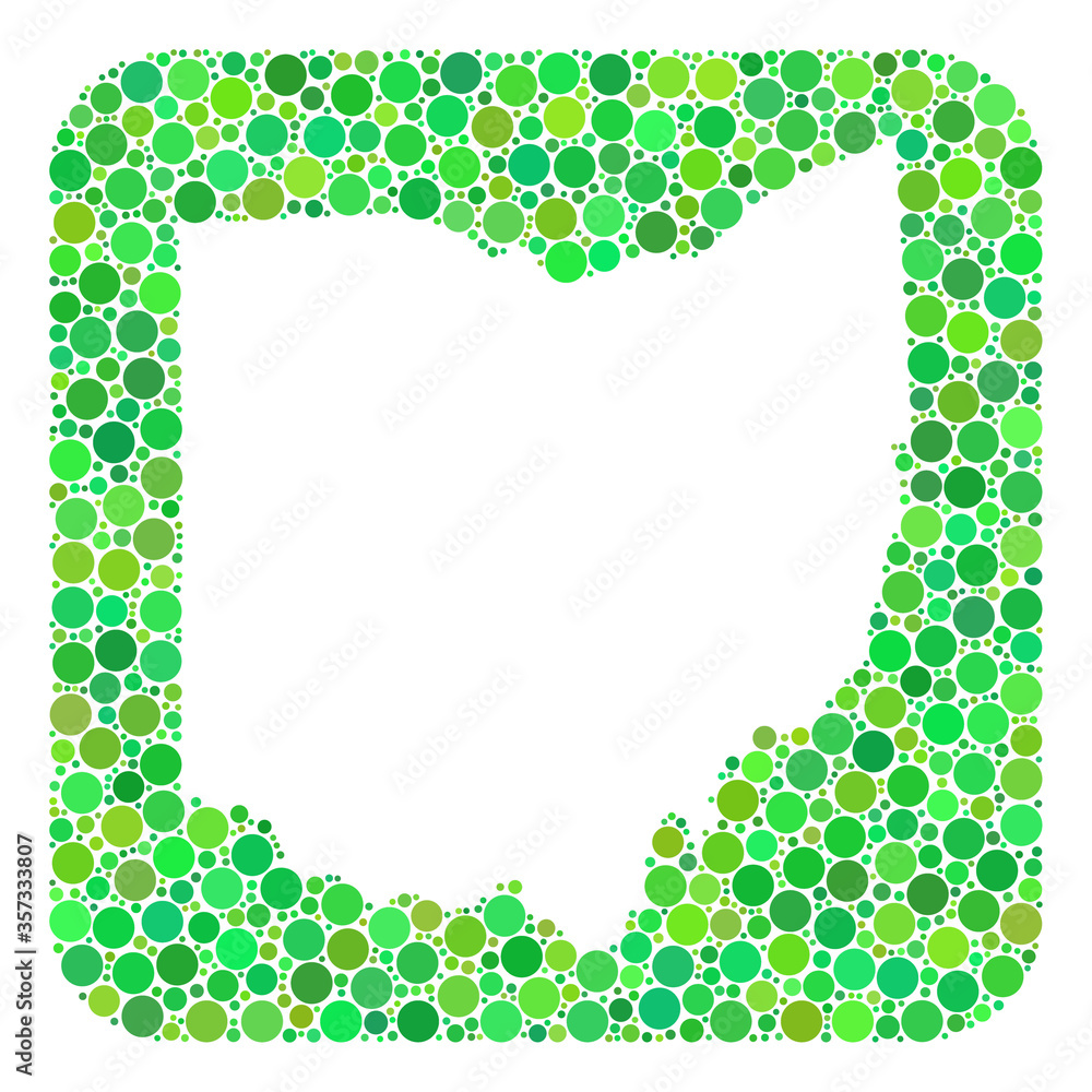 Map of Ohio State mosaic formed with rounded rectangle and hole. Vector ...