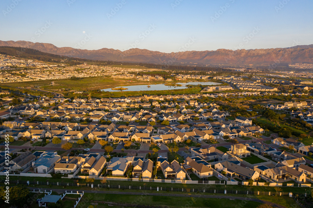 Aerial view of a planned community near Cape Town, South Africa