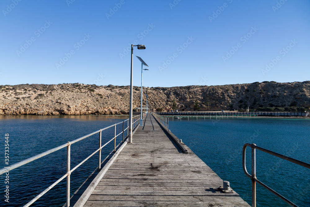 The limestone and blue waters of Point Sinclair in South Australia