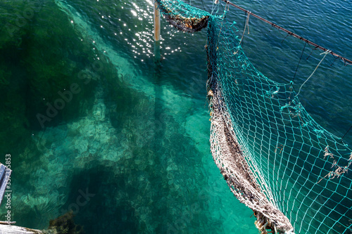 The shark nets at Point Sinclair in South Australia, known for Great White Sharks.  photo