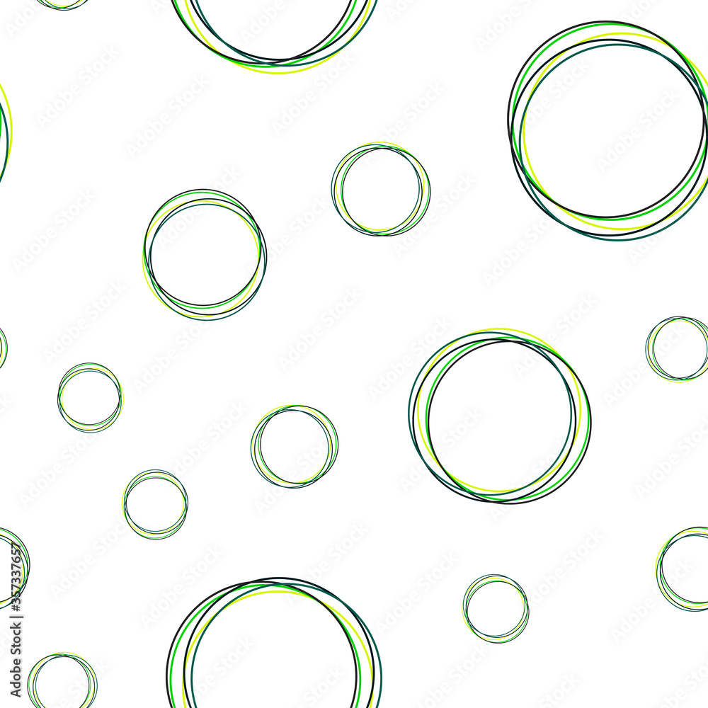 Dark Green, Yellow vector seamless layout with circle shapes. Dark Green, Yellow vector seamless layout with circle shapes.