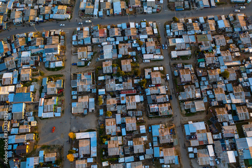 Obraz na plátne Aerial view of a township near Cape Town, South Africa