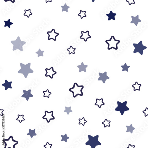 Dark BLUE vector seamless layout with bright stars.