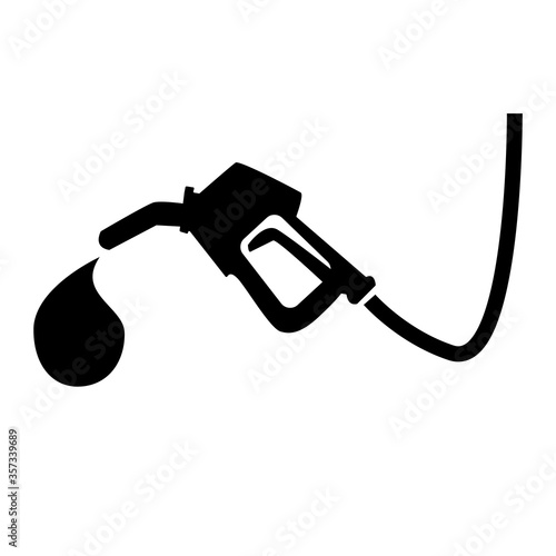 gasoline pump nozzle sign. gas station icon. flat style.