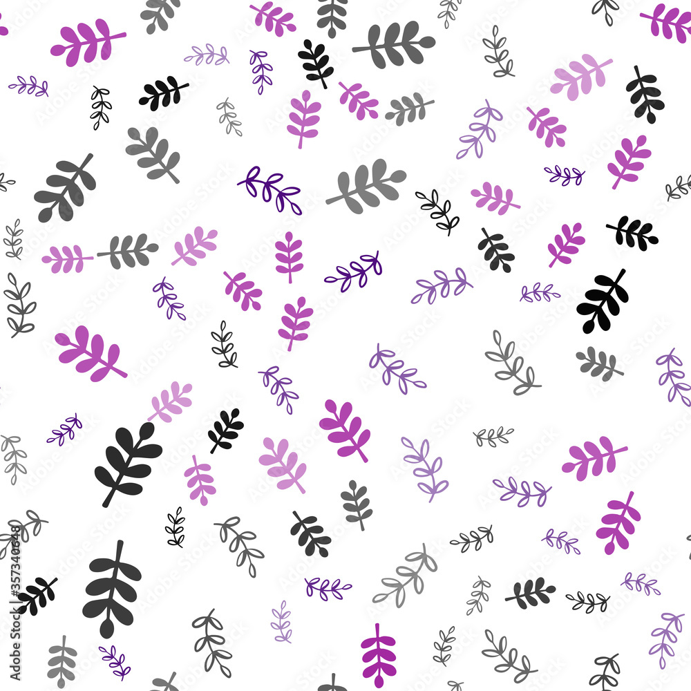 Dark Purple vector seamless natural background with leaves, branches. Dark Purple vector seamless natural background with leaves, branches.