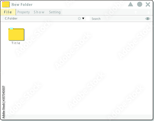 架空のデスクトップ・フォルダーの画面風フレーム素材