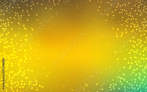 Dark Green, Yellow vector texture with milky way stars.