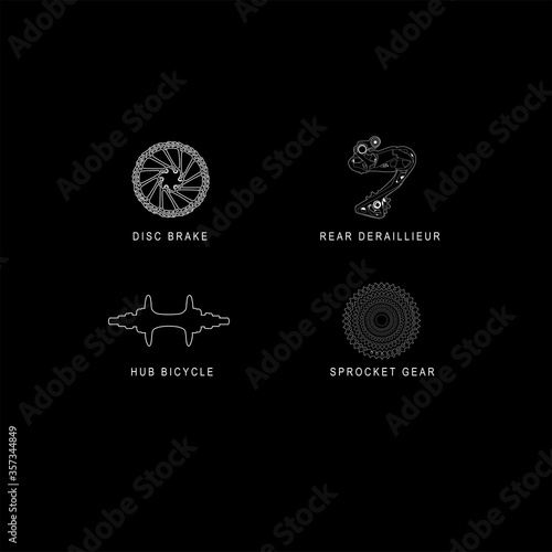 Parts of a bicycle gear illustration