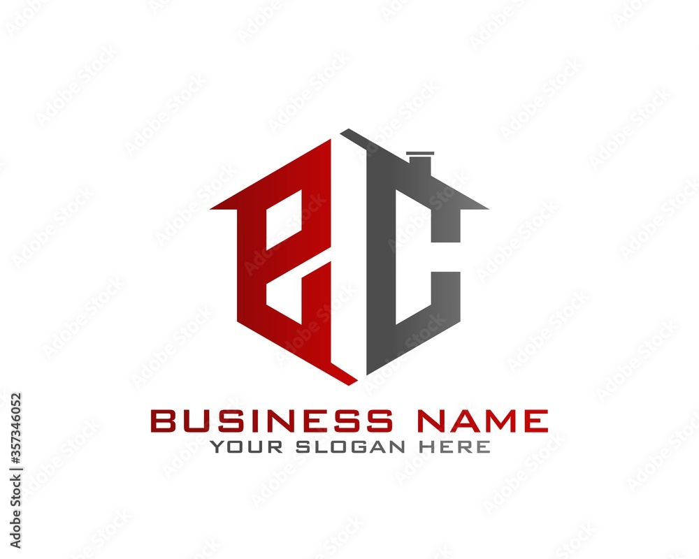 Fototapeta premium Initial E C abstract logo template vector