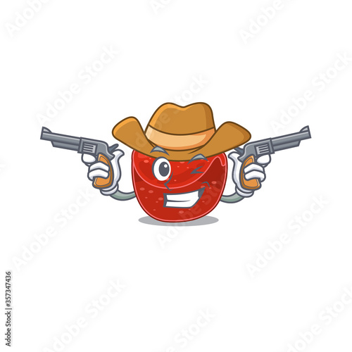 Cartoon character cowboy of meatloaf with guns