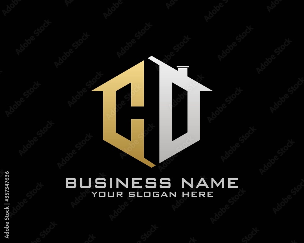 Fototapeta premium Initial C D abstract logo template vector