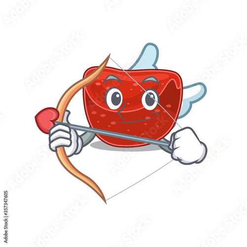 Meatloaf in sweet romantic cupid cartoon drawing with arrow