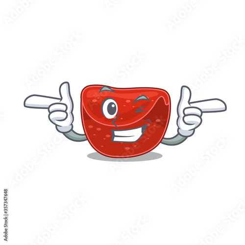 Cartoon design of meatloaf showing funny face with wink eye