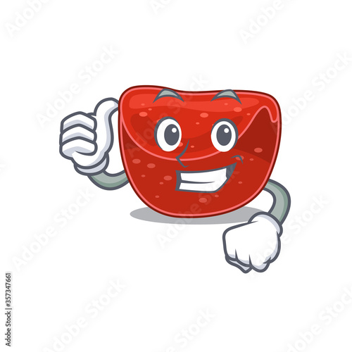 Meatloaf cartoon character design showing OK finger