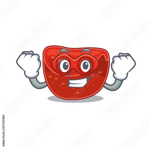 A cartoon drawing of meatloaf in a Super hero character