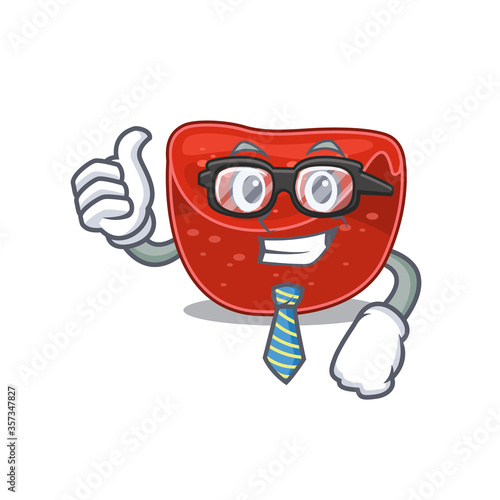 cartoon drawing of meatloaf Businessman wearing glasses and tie