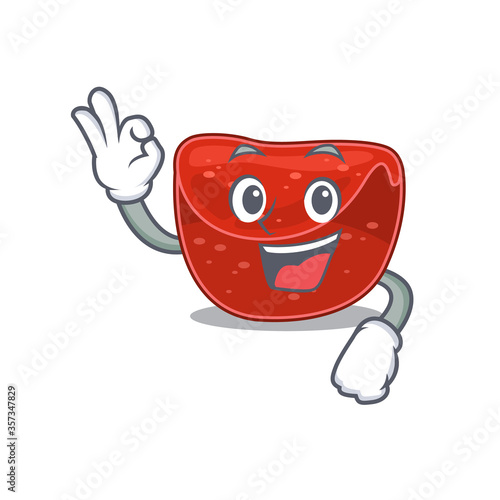 Meatloaf mascot design style showing Okay gesture finger