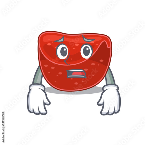 Cartoon design style of meatloaf having worried face