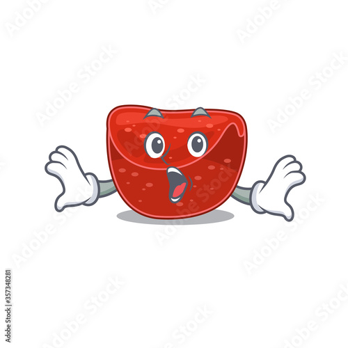 Meatloaf mascot design concept having a surprised gesture
