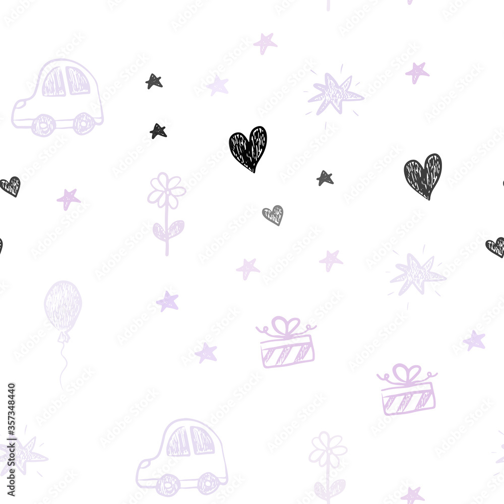 Light Purple vector seamless pattern with christmas toys. Light Purple vector seamless pattern with christmas toys.
