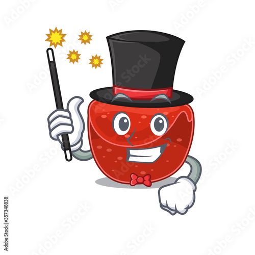 A gorgeous smart Magician of meatloaf cartoon design style