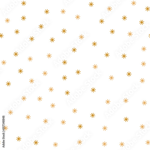 Light Orange vector seamless pattern with christmas snowflakes.