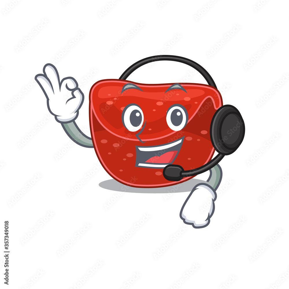 A stunning meatloaf mascot character concept wearing headphone A stunning meatloaf mascot character concept wearing headphone