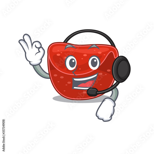 A stunning meatloaf mascot character concept wearing headphone