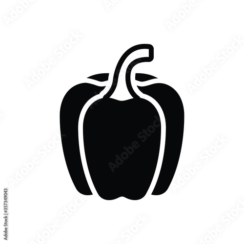 Black solid icon for capsicum