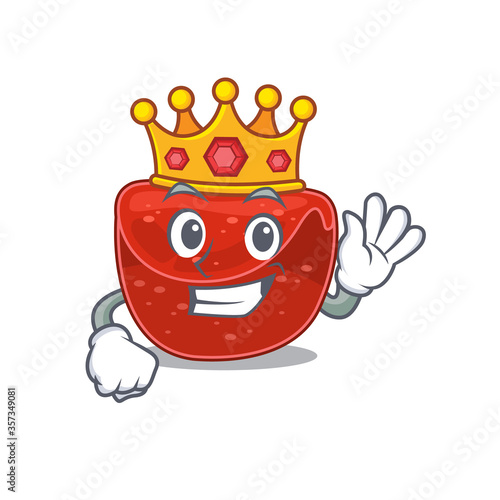 A Wise King of meatloaf mascot design style with gold crown